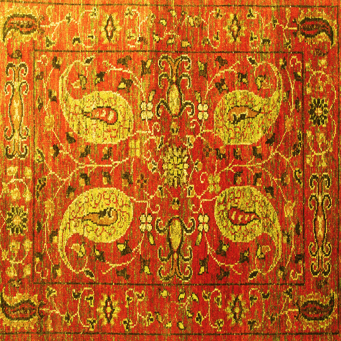 Square Persian Yellow Traditional Rug, tr1685yw