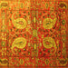 Square Persian Yellow Traditional Rug, tr1685yw