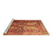 Sideview of Machine Washable Persian Brown Traditional Rug, wshtr1685brn