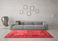 Machine Washable Persian Red Traditional Rug, wshtr1685red