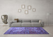 Machine Washable Persian Blue Traditional Rug in a Living Room, wshtr1685blu