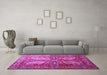 Machine Washable Persian Purple Traditional Area Rugs in a Living Room, wshtr1685pur