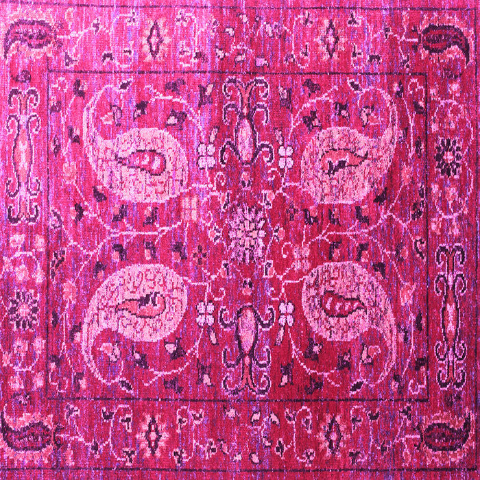 Square Persian Pink Traditional Rug, tr1685pnk