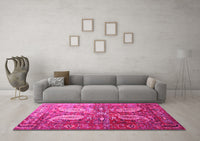 Machine Washable Persian Pink Traditional Rug, wshtr1685pnk