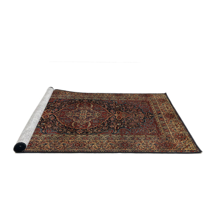 Sideview of Machine Washable Traditional Night Red Rug, wshtr1686
