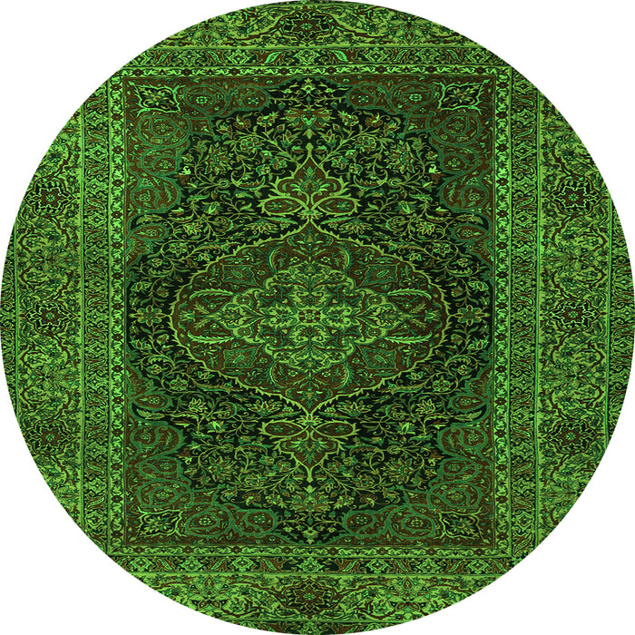 Machine Washable Persian Green Traditional Area Rugs, wshtr1686grn