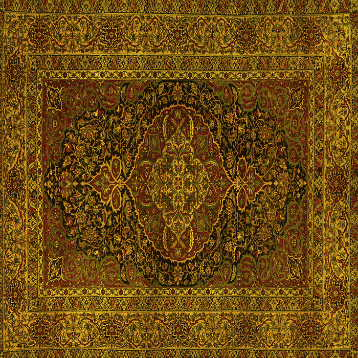 Square Machine Washable Persian Yellow Traditional Rug, wshtr1686yw