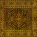 Square Machine Washable Persian Yellow Traditional Rug, wshtr1686yw