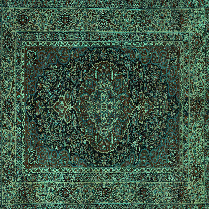 Square Persian Turquoise Traditional Rug, tr1686turq