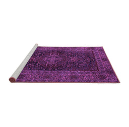 Sideview of Machine Washable Persian Purple Traditional Area Rugs, wshtr1686pur