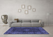 Machine Washable Persian Blue Traditional Rug in a Living Room, wshtr1686blu