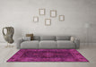 Machine Washable Persian Pink Traditional Rug in a Living Room, wshtr1686pnk