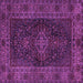 Square Machine Washable Persian Purple Traditional Area Rugs, wshtr1686pur