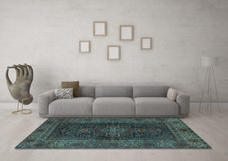 Machine Washable Persian Light Blue Traditional Rug in a Living Room, wshtr1686lblu