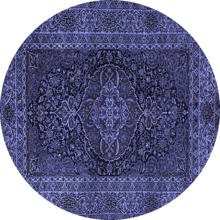 Round Persian Blue Traditional Rug, tr1686blu