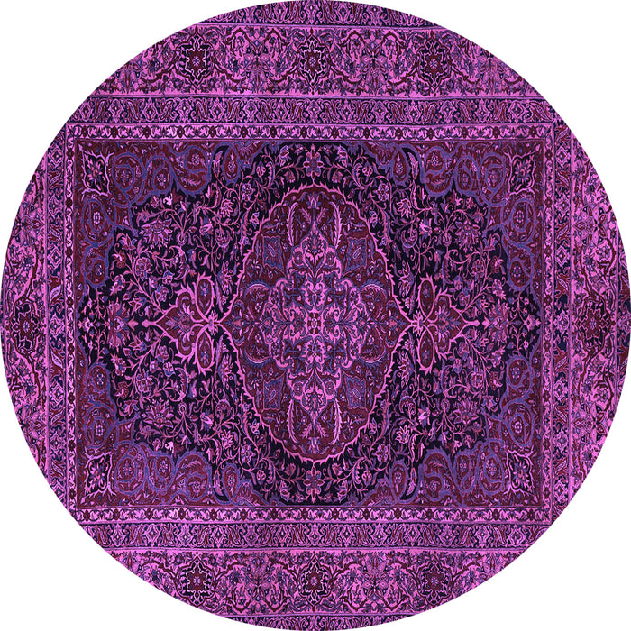 Round Persian Purple Traditional Rug, tr1686pur