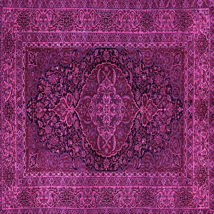 Square Machine Washable Persian Pink Traditional Rug, wshtr1686pnk