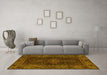 Machine Washable Persian Yellow Traditional Rug in a Living Room, wshtr1686yw