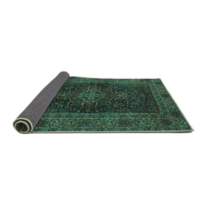 Sideview of Persian Turquoise Traditional Rug, tr1686turq