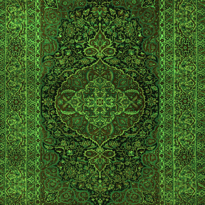 Serging Thickness of Machine Washable Persian Green Traditional Area Rugs, wshtr1686grn