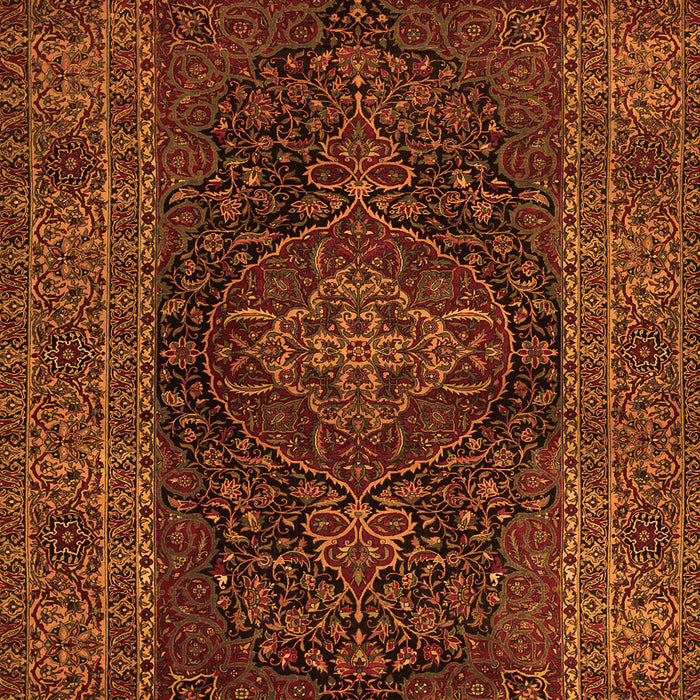 Serging Thickness of Machine Washable Persian Orange Traditional Area Rugs, wshtr1686org