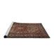 Sideview of Machine Washable Traditional Dark Almond Brown Rug, wshtr1687