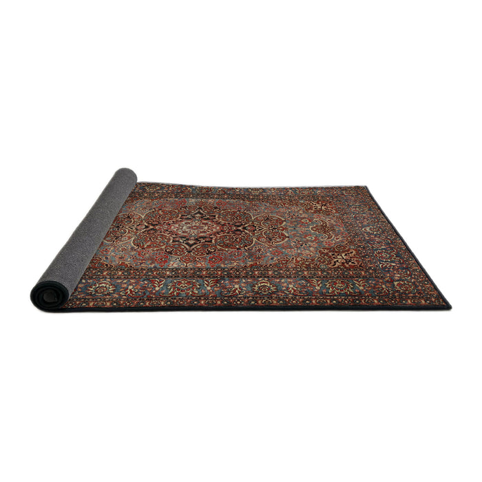 Sideview of Traditional Dark Almond Brown Medallion Rug, tr1687