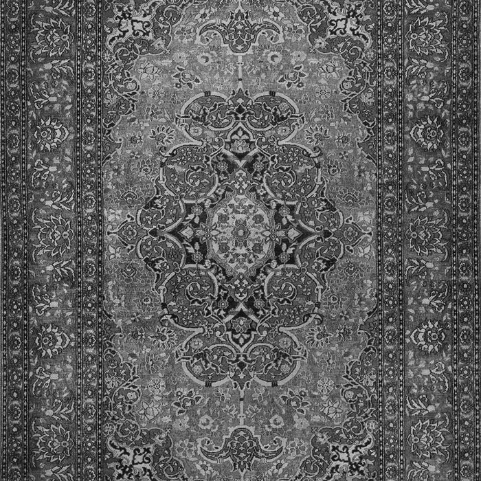 Serging Thickness of Machine Washable Medallion Gray Traditional Rug, wshtr1687gry