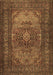 Machine Washable Medallion Brown Traditional Rug, wshtr1687brn