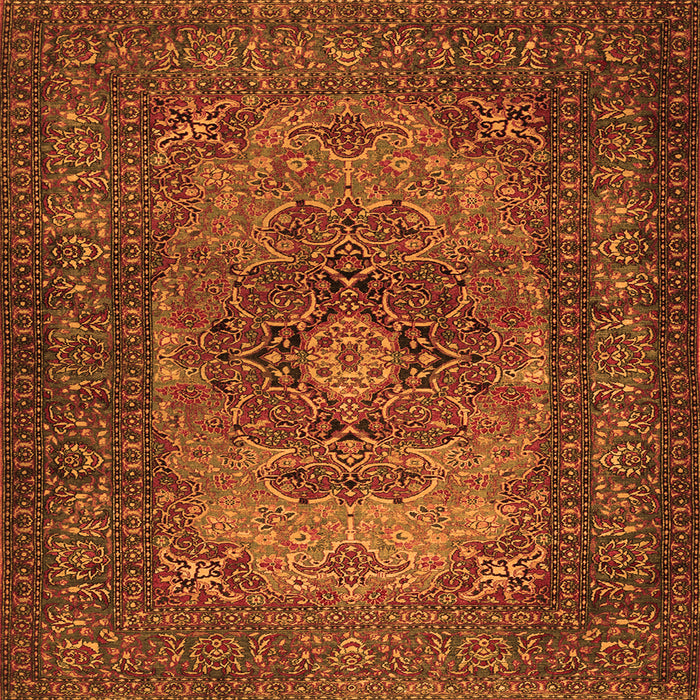 Serging Thickness of Medallion Orange Traditional Rug, tr1687org