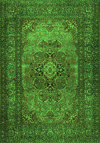 Medallion Green Traditional Rug, tr1687grn