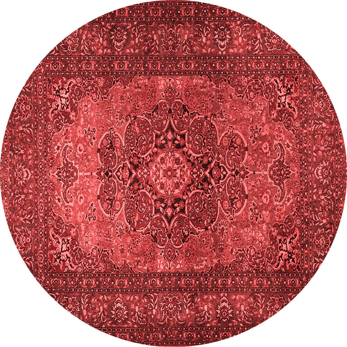 Machine Washable Medallion Red Traditional Rug, wshtr1687red