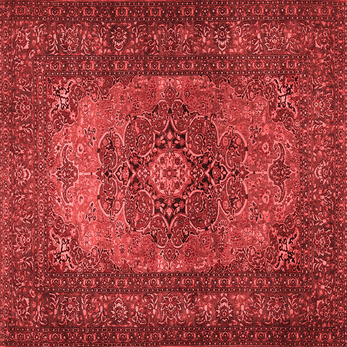 Machine Washable Medallion Red Traditional Rug, wshtr1687red