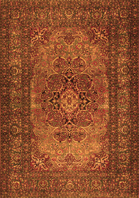 Medallion Orange Traditional Rug, tr1687org