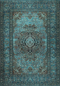 Medallion Light Blue Traditional Rug, tr1687lblu