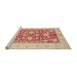 Sideview of Machine Washable Traditional Orange Rug, wshtr1688