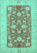 Machine Washable Oriental Turquoise Traditional Area Rugs, wshtr1688turq