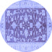 Round Oriental Blue Traditional Rug, tr1688blu