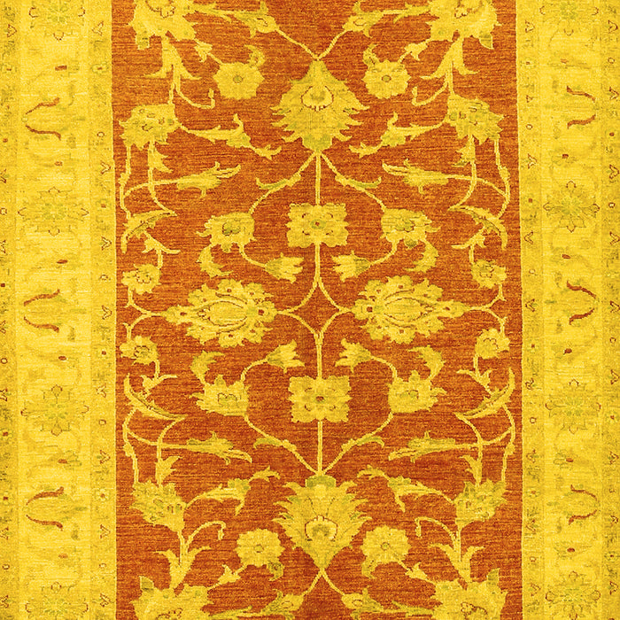 Machine Washable Oriental Yellow Traditional Rug, wshtr1688yw