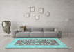 Machine Washable Oriental Light Blue Traditional Rug in a Living Room, wshtr1688lblu