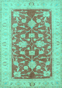 Oriental Turquoise Traditional Rug, tr1688turq