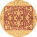 Round Oriental Brown Traditional Rug, tr1688brn