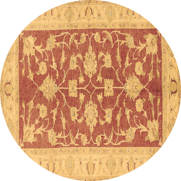 Round Machine Washable Oriental Brown Traditional Rug, wshtr1688brn