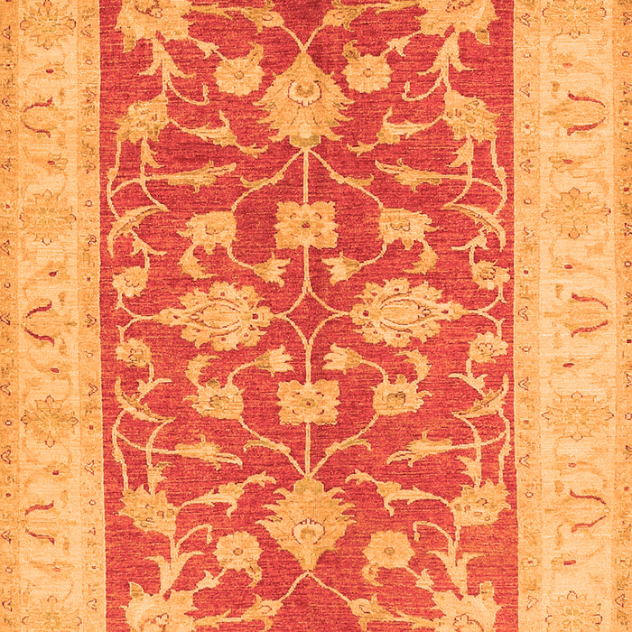 Serging Thickness of Machine Washable Oriental Orange Traditional Area Rugs, wshtr1688org