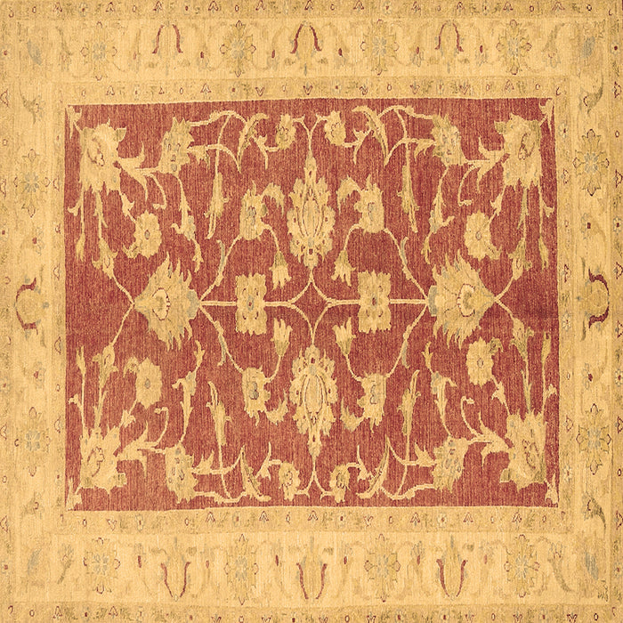 Square Oriental Brown Traditional Rug, tr1688brn