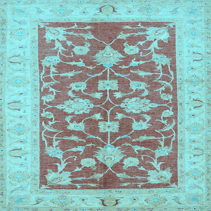 Square Oriental Light Blue Traditional Rug, tr1688lblu