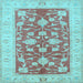 Square Oriental Light Blue Traditional Rug, tr1688lblu