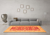 Machine Washable Oriental Orange Traditional Rug, wshtr1688org