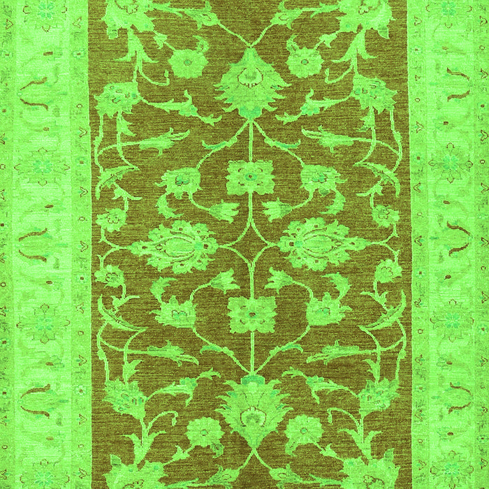 Serging Thickness of Machine Washable Oriental Green Traditional Area Rugs, wshtr1688grn