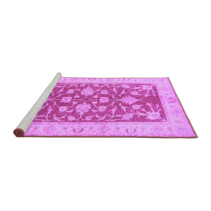Sideview of Machine Washable Oriental Purple Traditional Area Rugs, wshtr1688pur